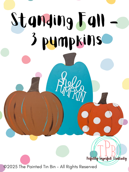 Standing Fall Pumpkins (3 pumpkins)