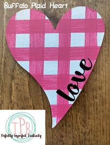 Buffalo Plaid 6 inch Whimsical Heart Magnet