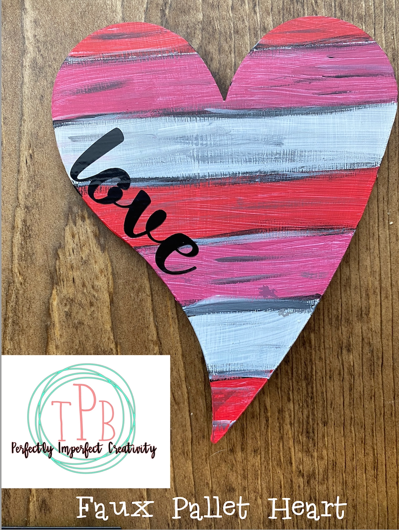 Faux Pallet 6 inch Whimsical Heart Magnet